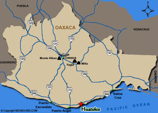 Map of Huatulco Mexico
